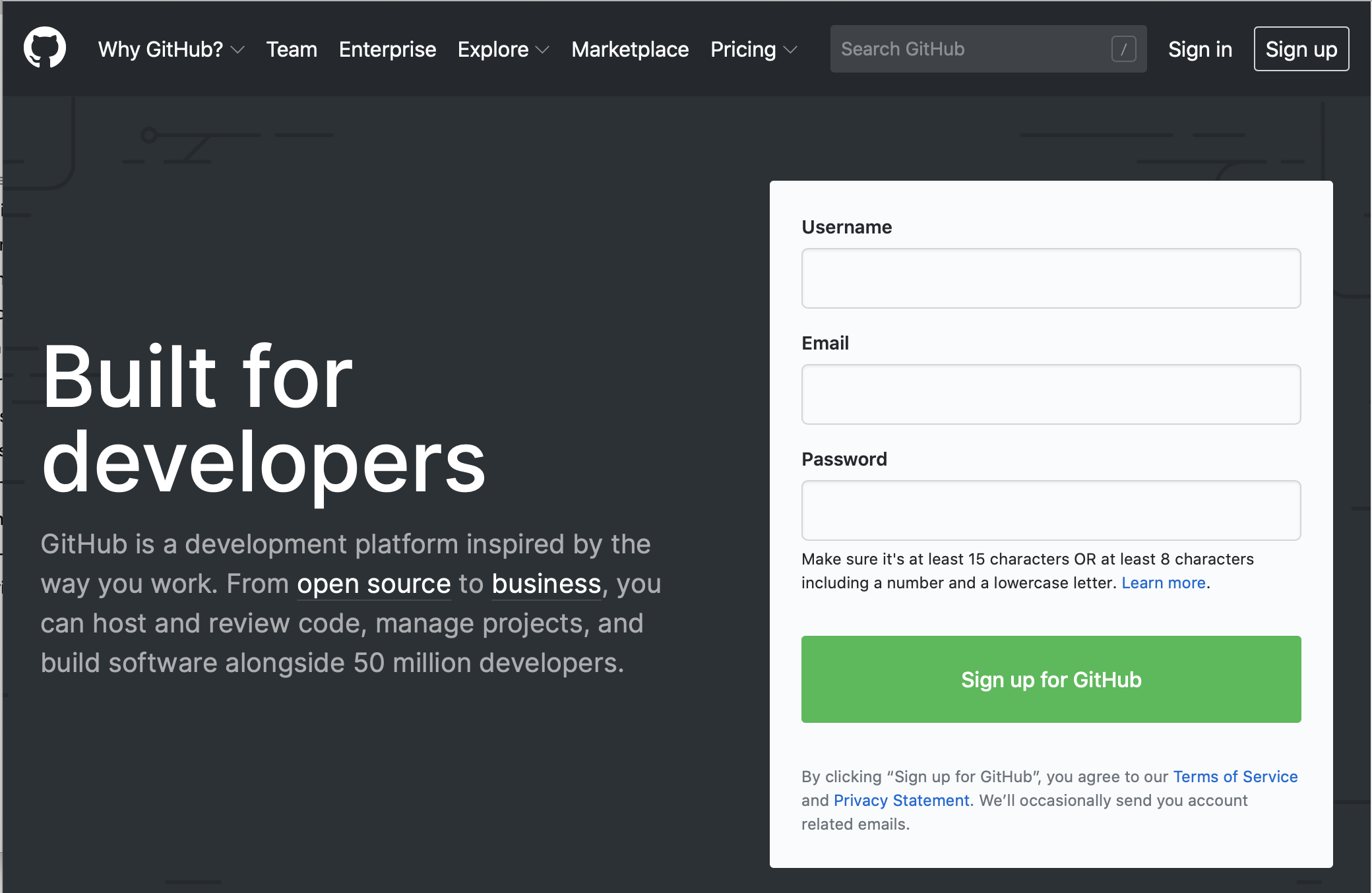 GitHub Home Page