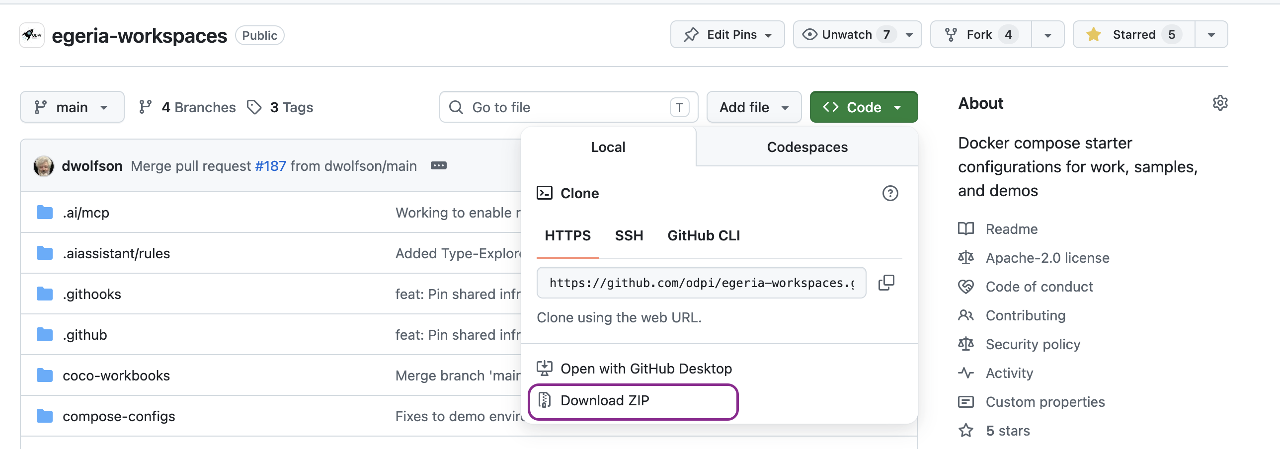 Download Egeria Workspaces ZIP file