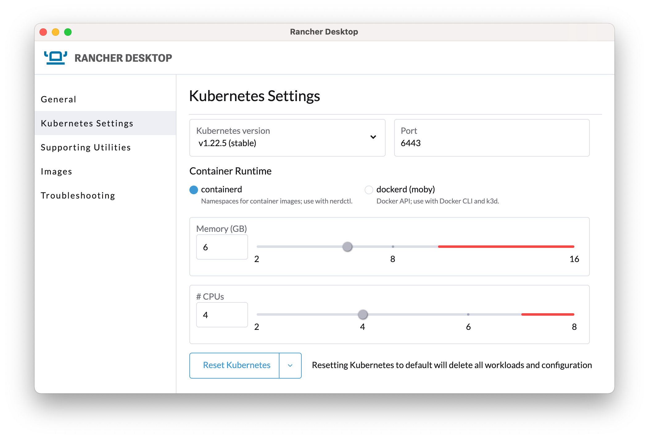 Kubernetes Settings