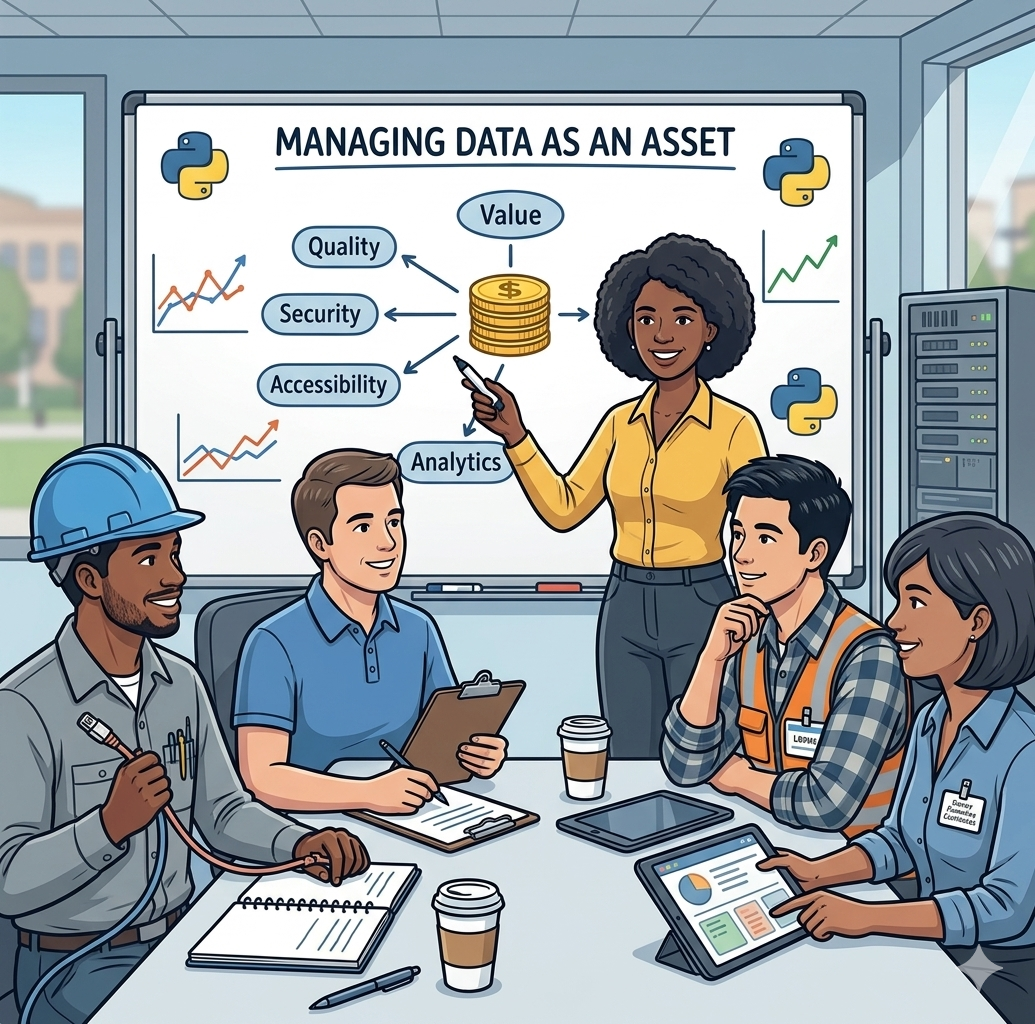 The Software development team learning about data assets